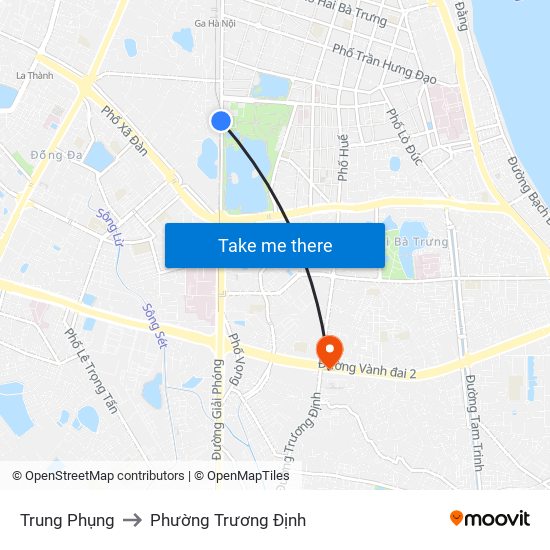 Trung Phụng to Phường Trương Định map