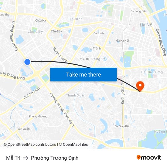 Mễ Trì to Phường Trương Định map