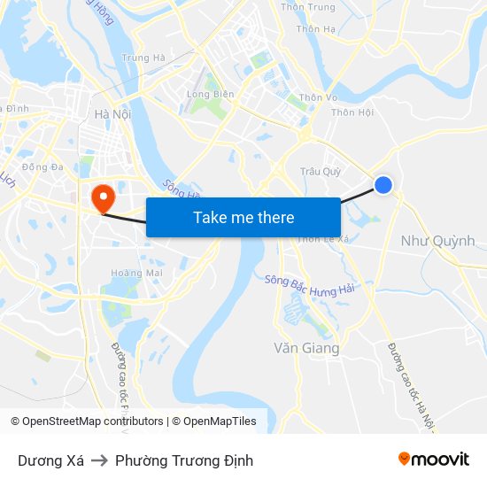 Dương Xá to Phường Trương Định map