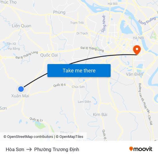 Hòa Sơn to Phường Trương Định map