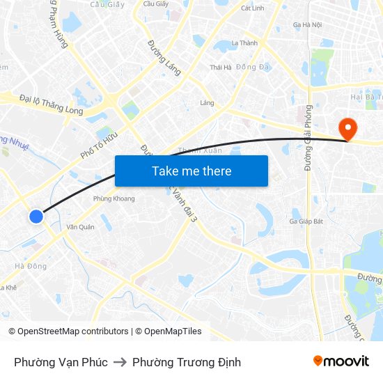 Phường Vạn Phúc to Phường Trương Định map