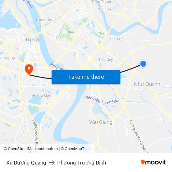 Xã Dương Quang to Phường Trương Định map