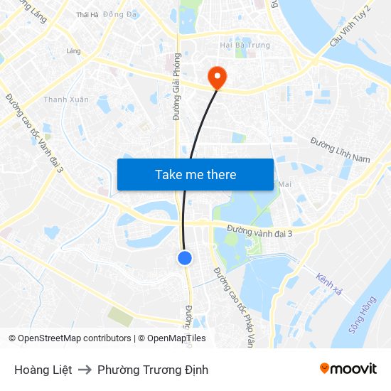 Hoàng Liệt to Phường Trương Định map