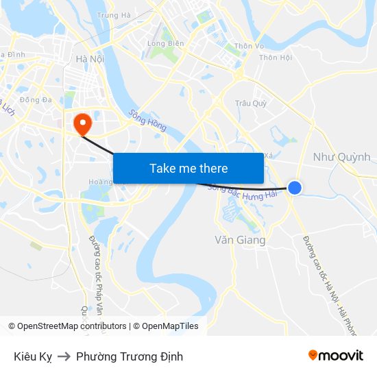 Kiêu Kỵ to Phường Trương Định map