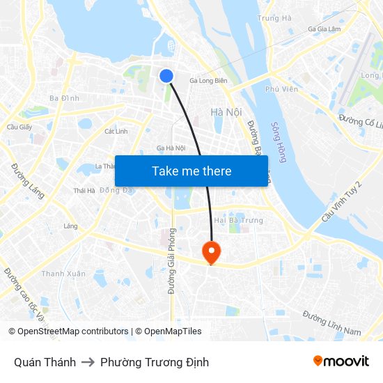 Quán Thánh to Phường Trương Định map