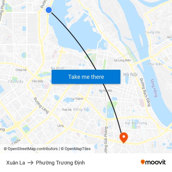 Xuân La to Phường Trương Định map