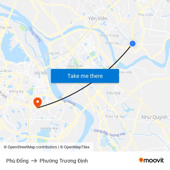 Phù Đổng to Phường Trương Định map