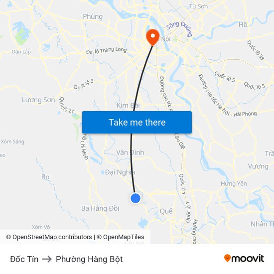 Đốc Tín to Phường Hàng Bột map