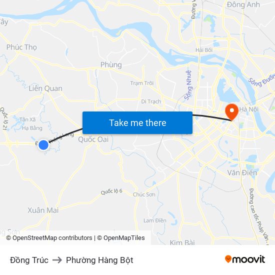 Đồng Trúc to Phường Hàng Bột map