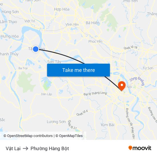 Vật Lại to Phường Hàng Bột map