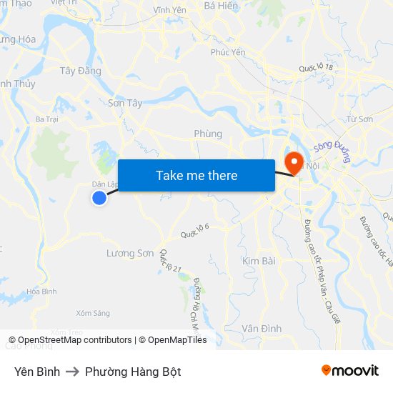 Yên Bình to Phường Hàng Bột map