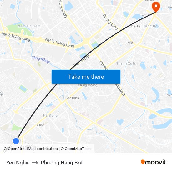 Yên Nghĩa to Phường Hàng Bột map