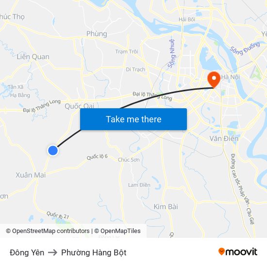 Đông Yên to Phường Hàng Bột map