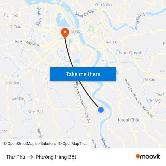 Thư Phú to Phường Hàng Bột map