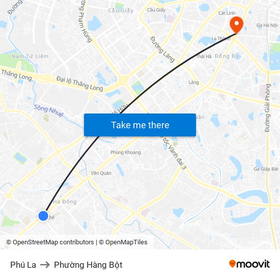 Phú La to Phường Hàng Bột map