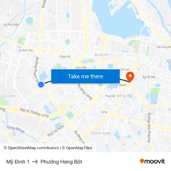 Mỹ Đình 1 to Phường Hàng Bột map