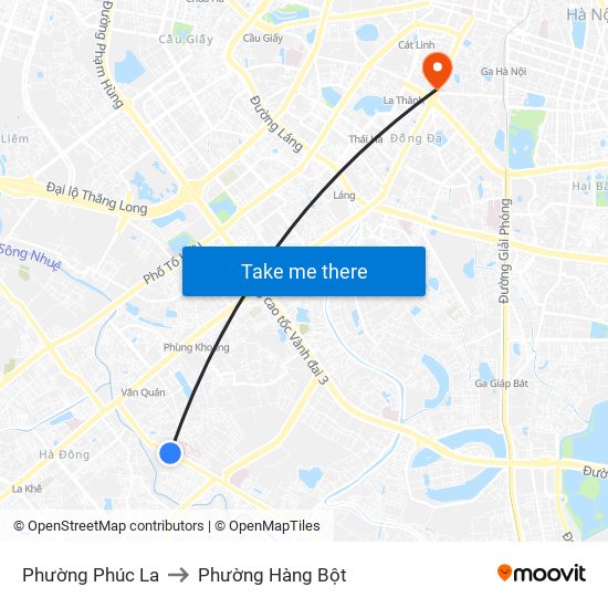 Phường Phúc La to Phường Hàng Bột map