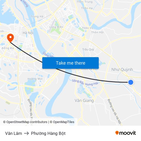 Văn Lâm to Phường Hàng Bột map