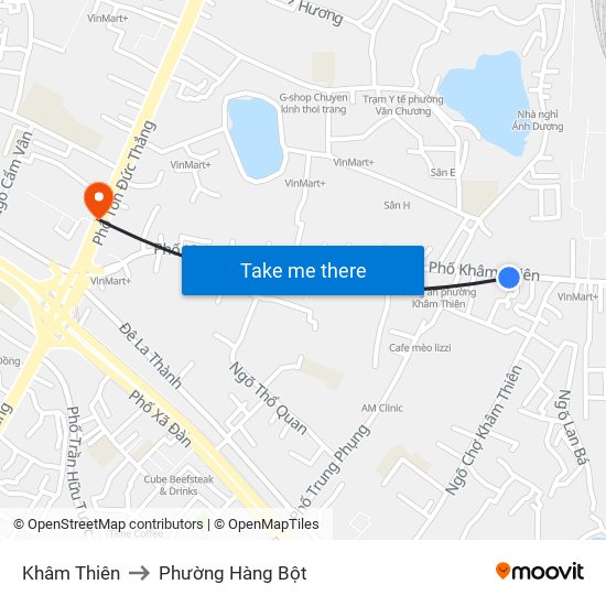 Khâm Thiên to Phường Hàng Bột map