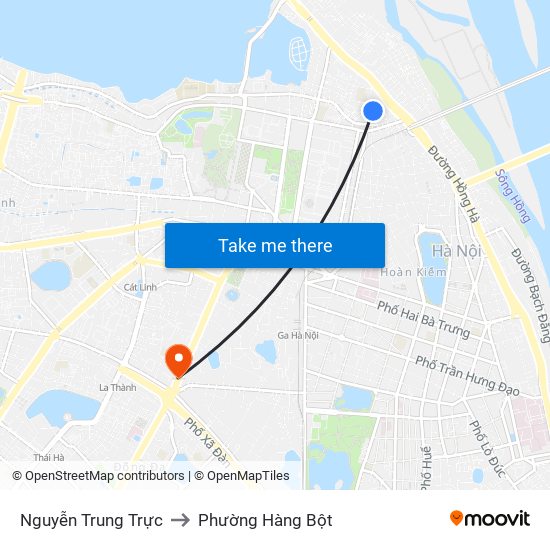 Nguyễn Trung Trực to Phường Hàng Bột map