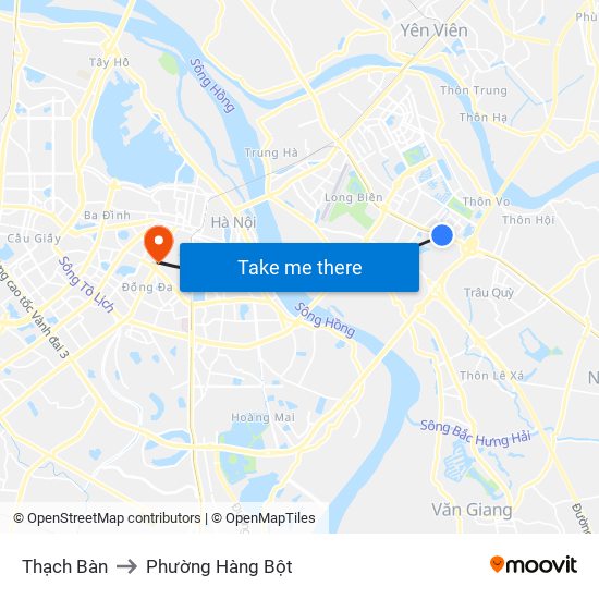 Thạch Bàn to Phường Hàng Bột map