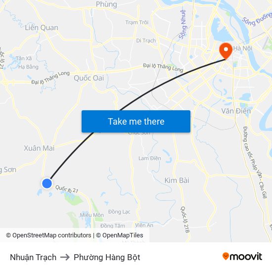 Nhuận Trạch to Phường Hàng Bột map