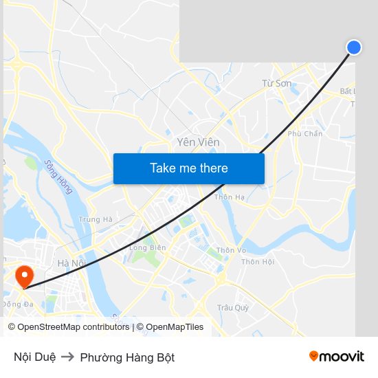 Nội Duệ to Phường Hàng Bột map