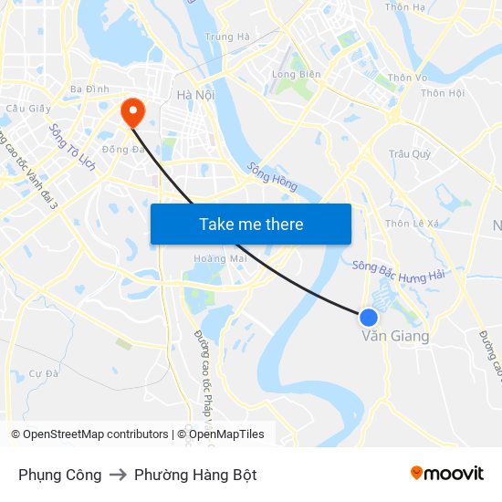 Phụng Công to Phường Hàng Bột map