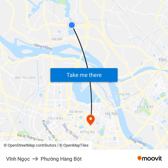 Vĩnh Ngọc to Phường Hàng Bột map