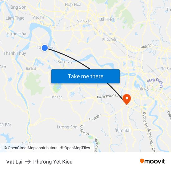 Vật Lại to Phường Yết Kiêu map