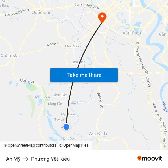 An Mỹ to Phường Yết Kiêu map