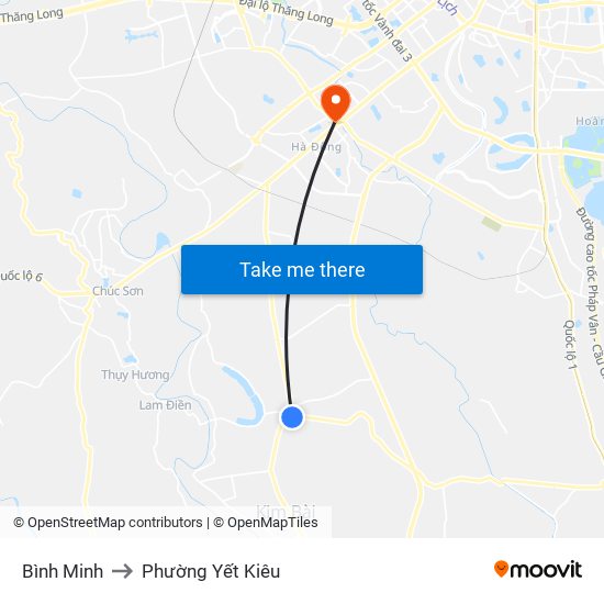 Bình Minh to Phường Yết Kiêu map
