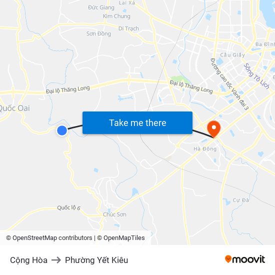 Cộng Hòa to Phường Yết Kiêu map