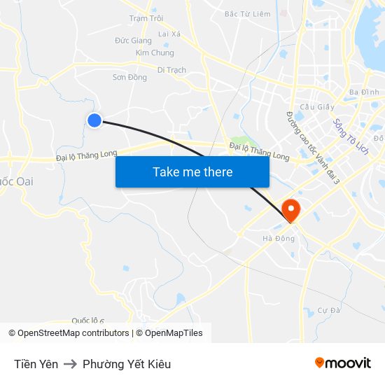 Tiền Yên to Phường Yết Kiêu map