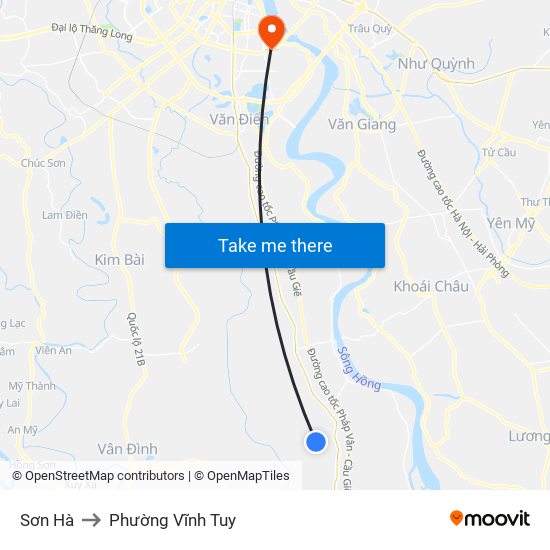 Sơn Hà to Phường Vĩnh Tuy map