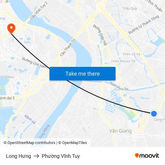 Long Hưng to Phường Vĩnh Tuy map