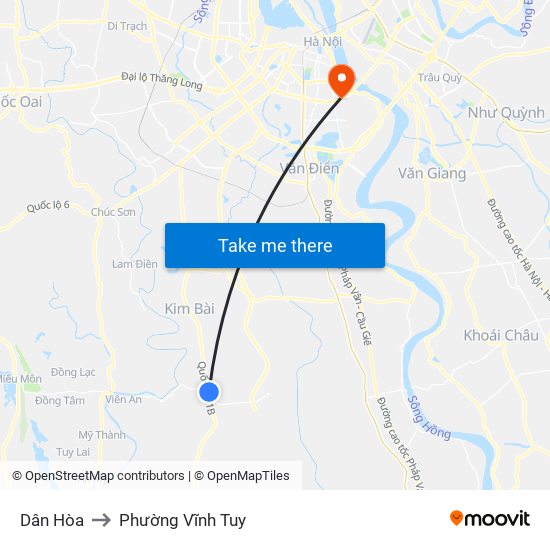 Dân Hòa to Phường Vĩnh Tuy map