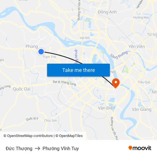 Đức Thượng to Phường Vĩnh Tuy map