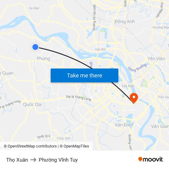 Thọ Xuân to Phường Vĩnh Tuy map