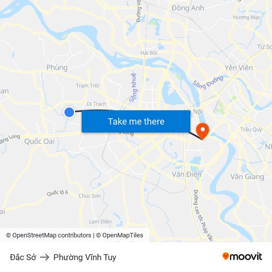 Đắc Sở to Phường Vĩnh Tuy map