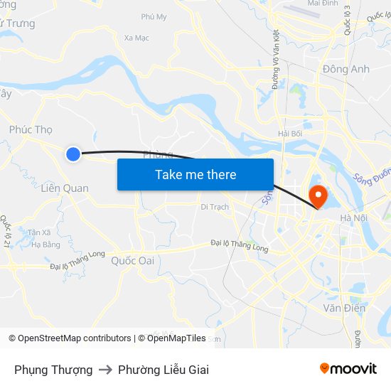 Phụng Thượng to Phường Liễu Giai map