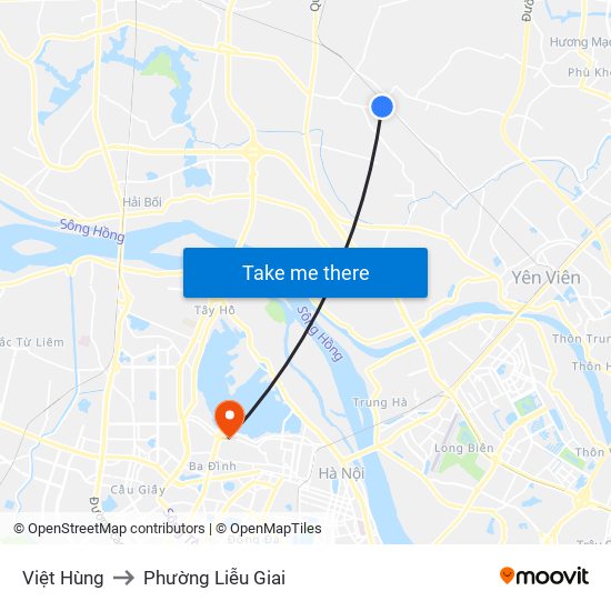 Việt Hùng to Phường Liễu Giai map