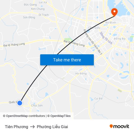 Tiên Phương to Phường Liễu Giai map