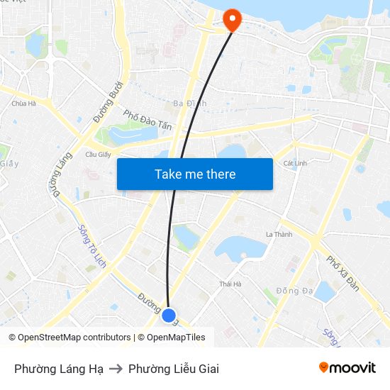 Phường Láng Hạ to Phường Liễu Giai map