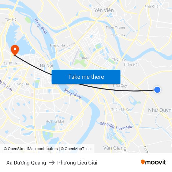 Xã Dương Quang to Phường Liễu Giai map