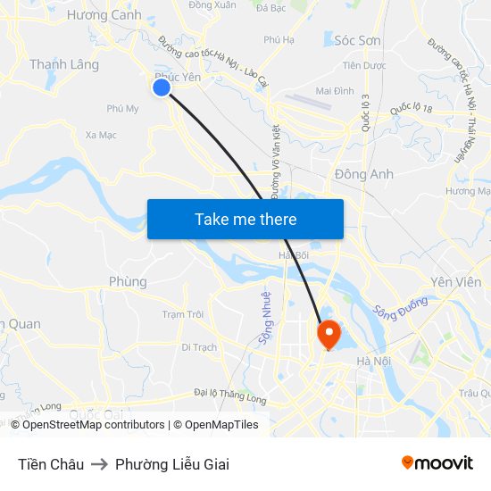 Tiền Châu to Phường Liễu Giai map