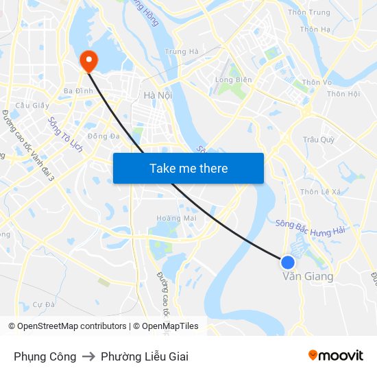 Phụng Công to Phường Liễu Giai map