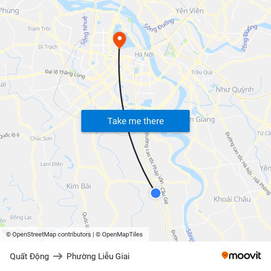 Quất Động to Phường Liễu Giai map