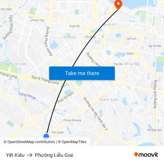 Yết Kiêu to Phường Liễu Giai map