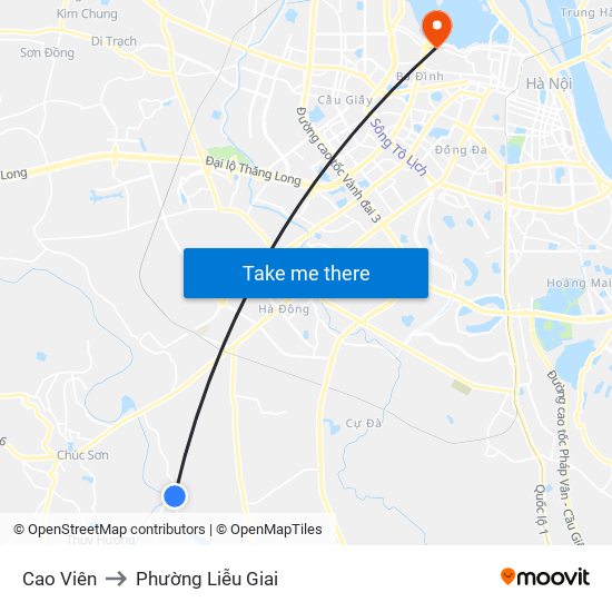 Cao Viên to Phường Liễu Giai map